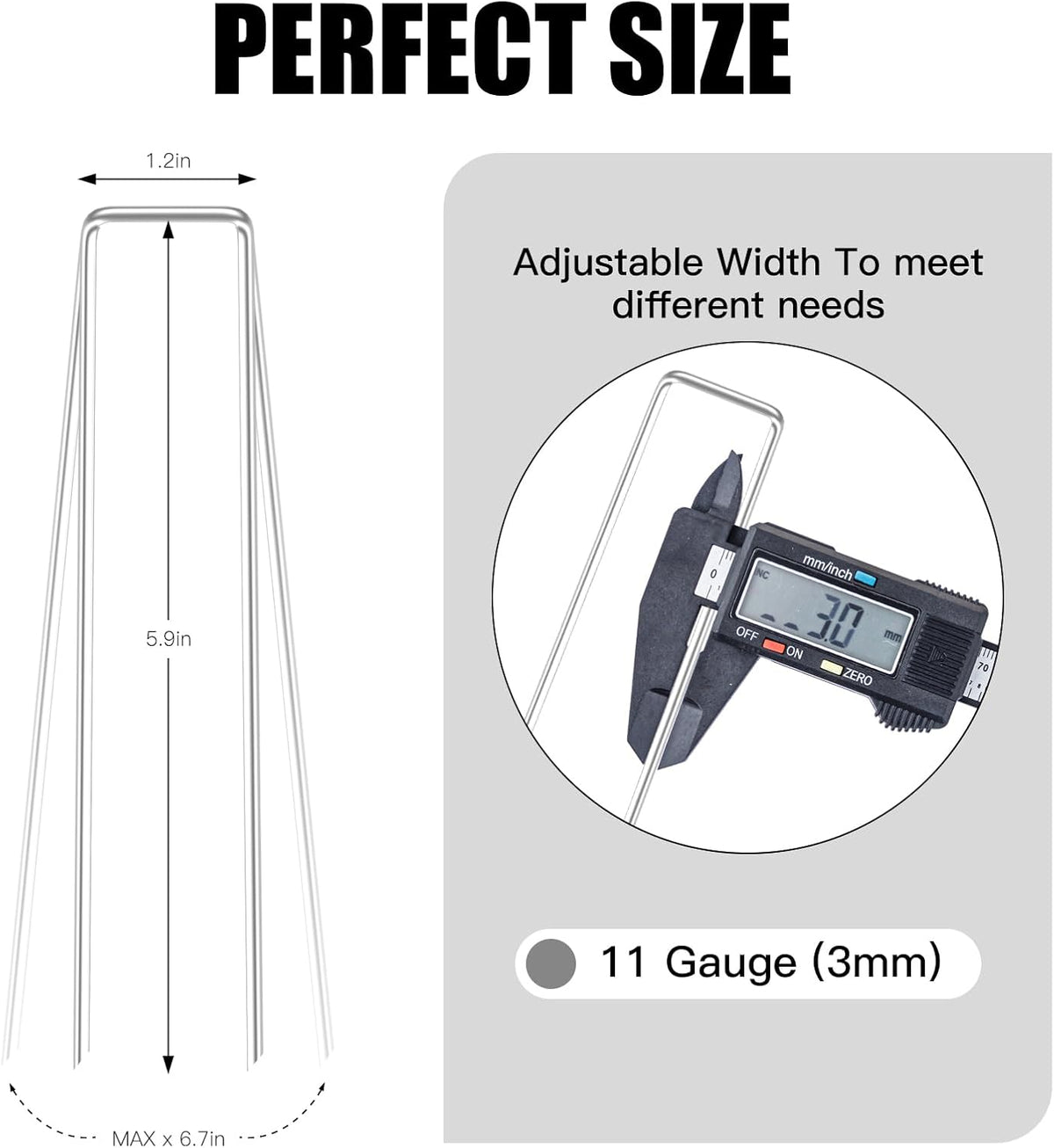 6 Inch 25 Pack Landscape Staples,11 Gauge Plant Stakes,Hot-dip Galvanized Tent Stake & Garden