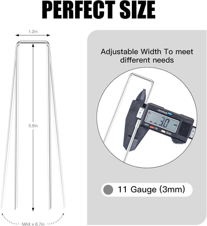 6 Inch 25 Pack Landscape Staples,11 Gauge Plant Stakes,Hot-dip Galvanized Tent Stake & Garden