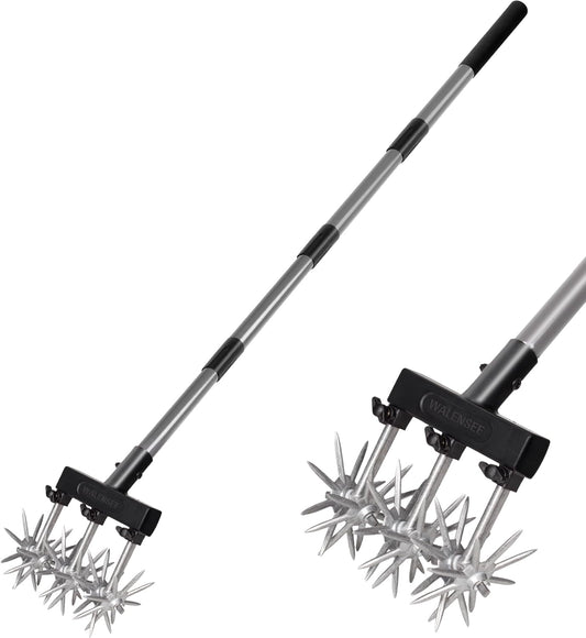 Walensee Rotary Cultivator Garden Tool – Adjustable Hand Tiller for Gardening & Lawn Care with