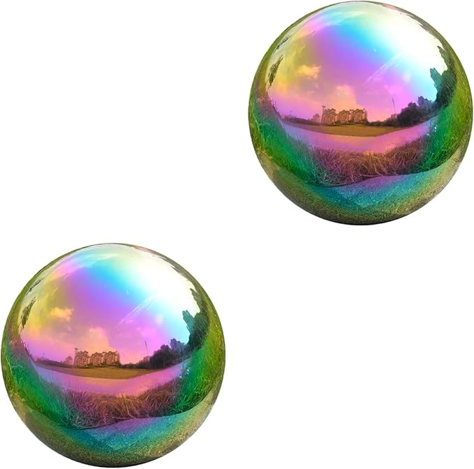 Nerien Gazing Ball, 3.9" Stainless Steel Garden Mirror Globe, Polished Ornament Sphere, Hollow