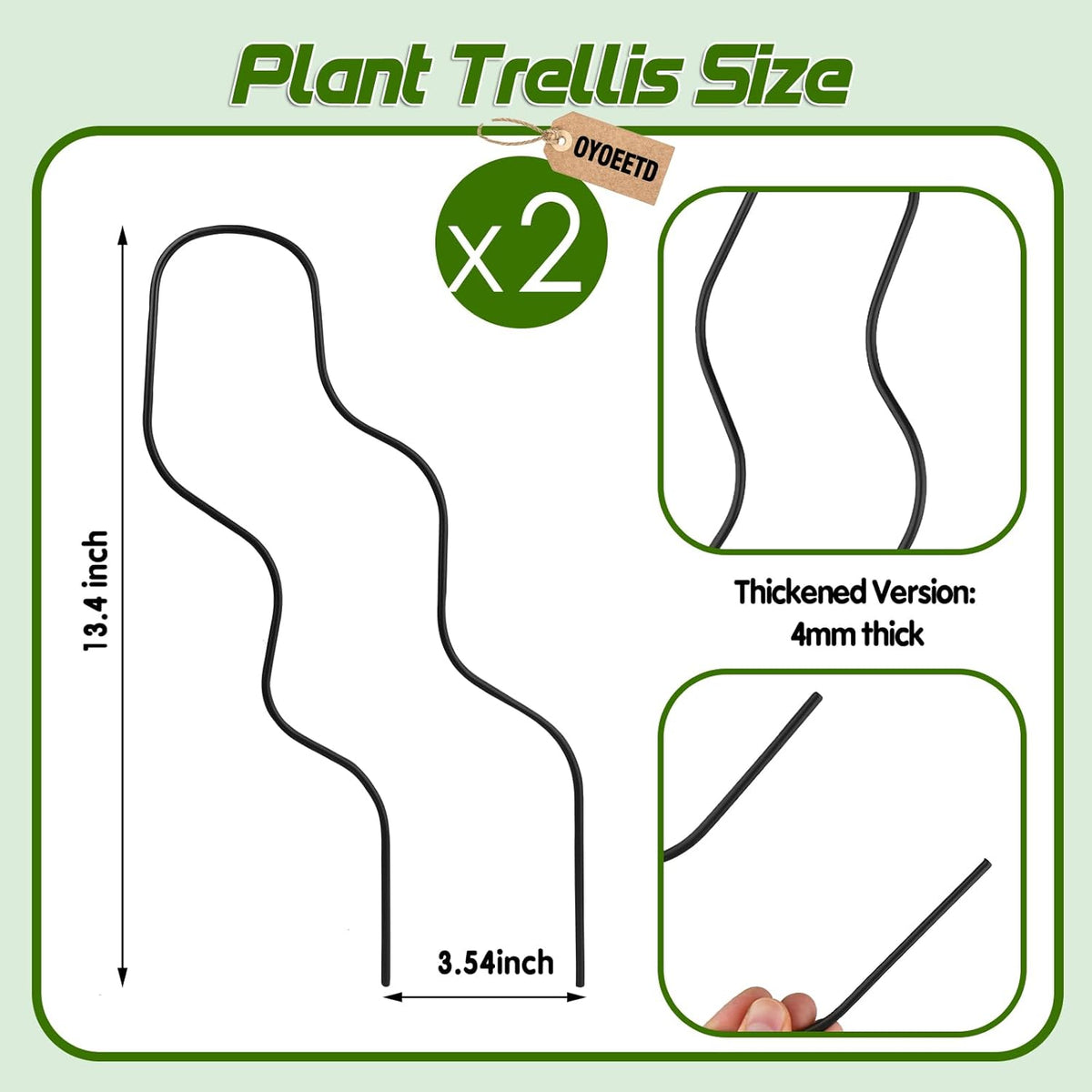 13.4 Inch Indoor Plant Trellis for Climbing Plants,Metal Trellis,Small Garden Trellis for Potted