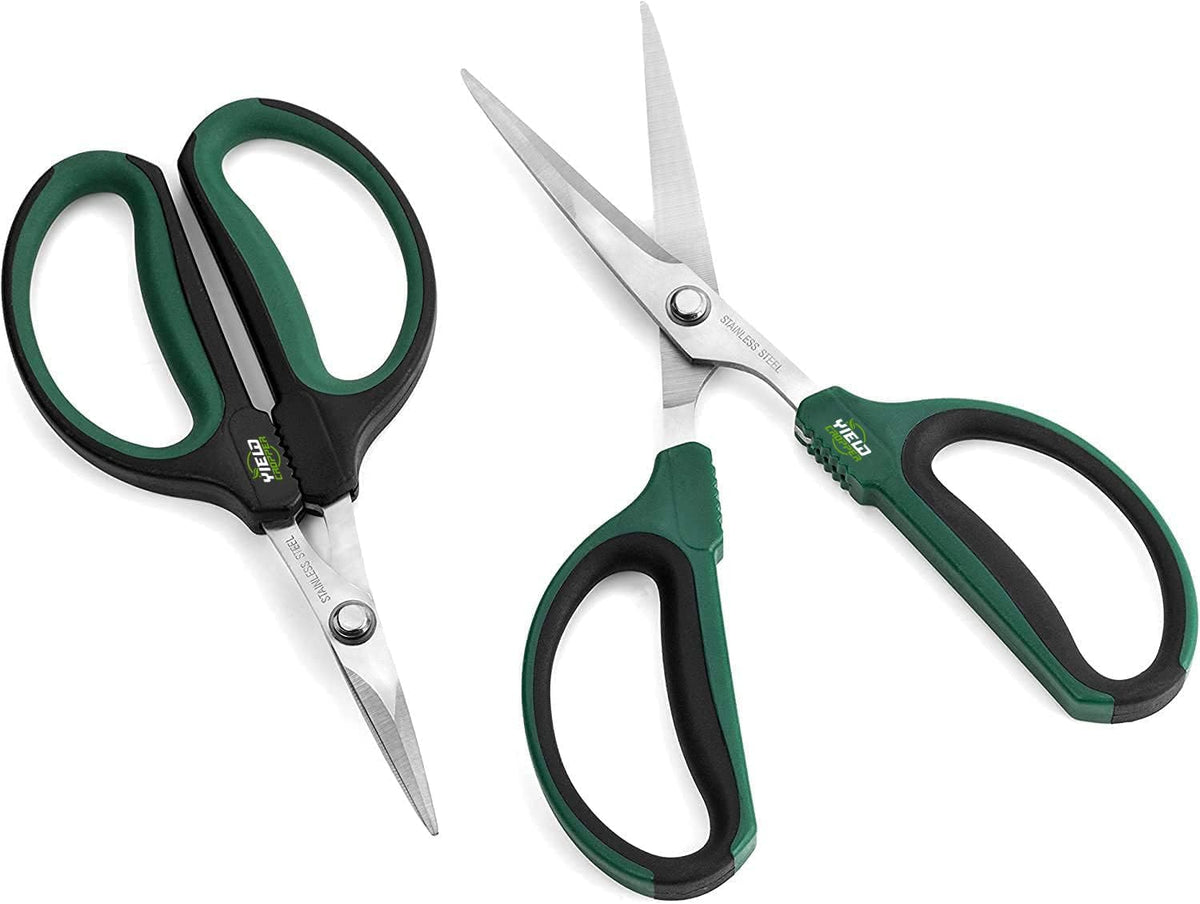 Hydroponic 2-Pack Bonsai Scissors and Plant Trimming Shears Set - Stainless Steel Pruning Shears
