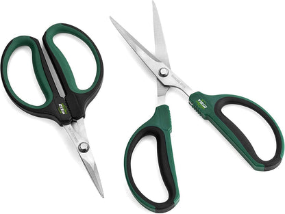 Hydroponic 2-Pack Bonsai Scissors and Plant Trimming Shears Set - Stainless Steel Pruning Shears