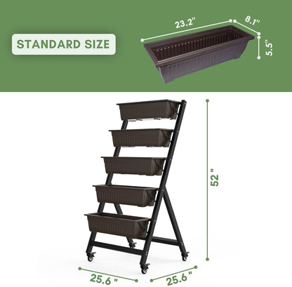 TOREVSIOR 5-Tier Vertical Raised Garden Bed, Elevated Herb Planter Box