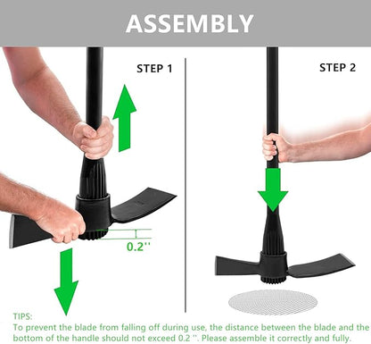 Garden Pick Cutter Mattock, 36" Heavy Duty Pick Axe with Forged Heat Treated Steel Blades Hoe for