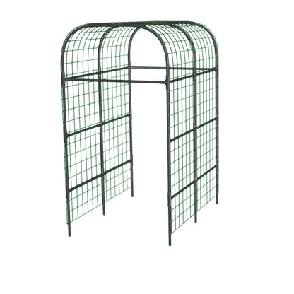 Metal Garden Arch Trellis, 7.3Ft Black for Raised Beds, Plant Support for Cucumbers & Climbing