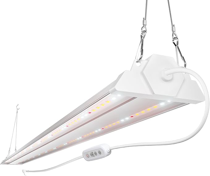 FREELICHT 1 Pack 4ft LED Grow Light with Timer, 60W (350W Equivalent), Sunlike Full Spectrum