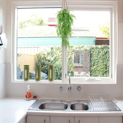 CLONG 2 pcs Artificial Hanging Ferns Plants Vine Fake Ivy Boston Fern Hanging Plant Outdoor UV