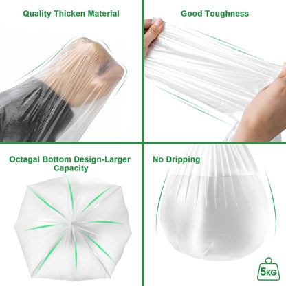 30 Ggallon Trash Bags, Pack of 10 Large Trash Bags Garbage Bag, 76x93.8cm,33.5g/pc, Unscented, White