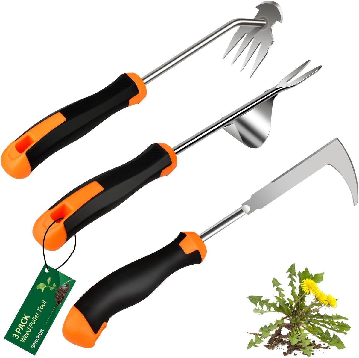 2025 Weed Puller Tool, 3 Pack New Garden Stainless Steel Weeder Tool Hand Weeder Tool,Multi-Purpose