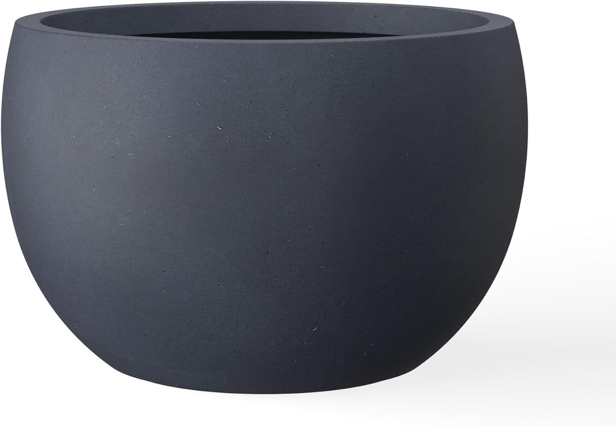 Kante 19.9" Dia Round Concrete Planter, Outdoor/Indoor Large Bowl Plant Pots with Drainage Hole and