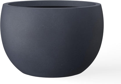 Kante 19.9" Dia Round Concrete Planter, Outdoor/Indoor Large Bowl Plant Pots with Drainage Hole and