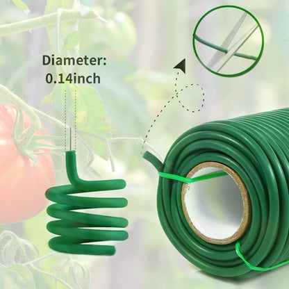 Decoroca Soft Plant Ties for Support - 65.6' Reusable Waterproof Plant Wire, 3.5mm Garden Twist
