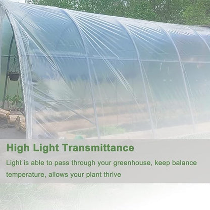 Yowlieu 12' x 25' Clear Greenhouse Plastic Sheeting, 6 Mil UV Resistant Polyethylene Greenhouse