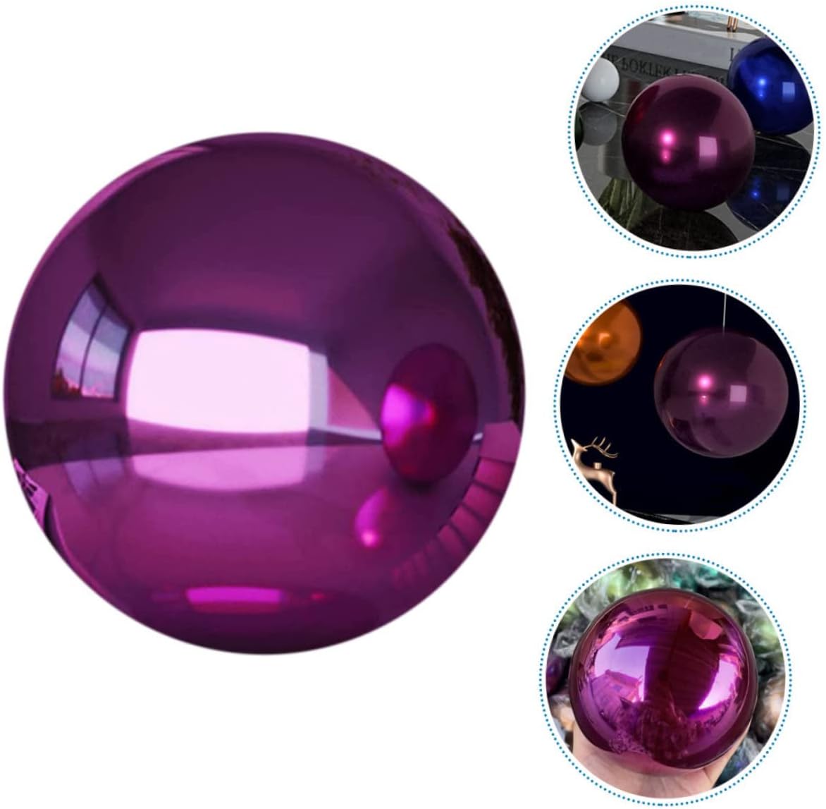 Happyyami Stainless Steel Ball Gazebo Garden Mirror Reflective Ball Decorative Sphere Outdoor