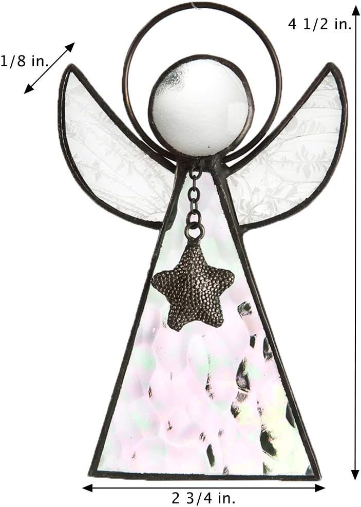 Angel Ornament Sun Catcher Clear Iridescent Stained Glass Window Hanging Christmas Tree Decoration