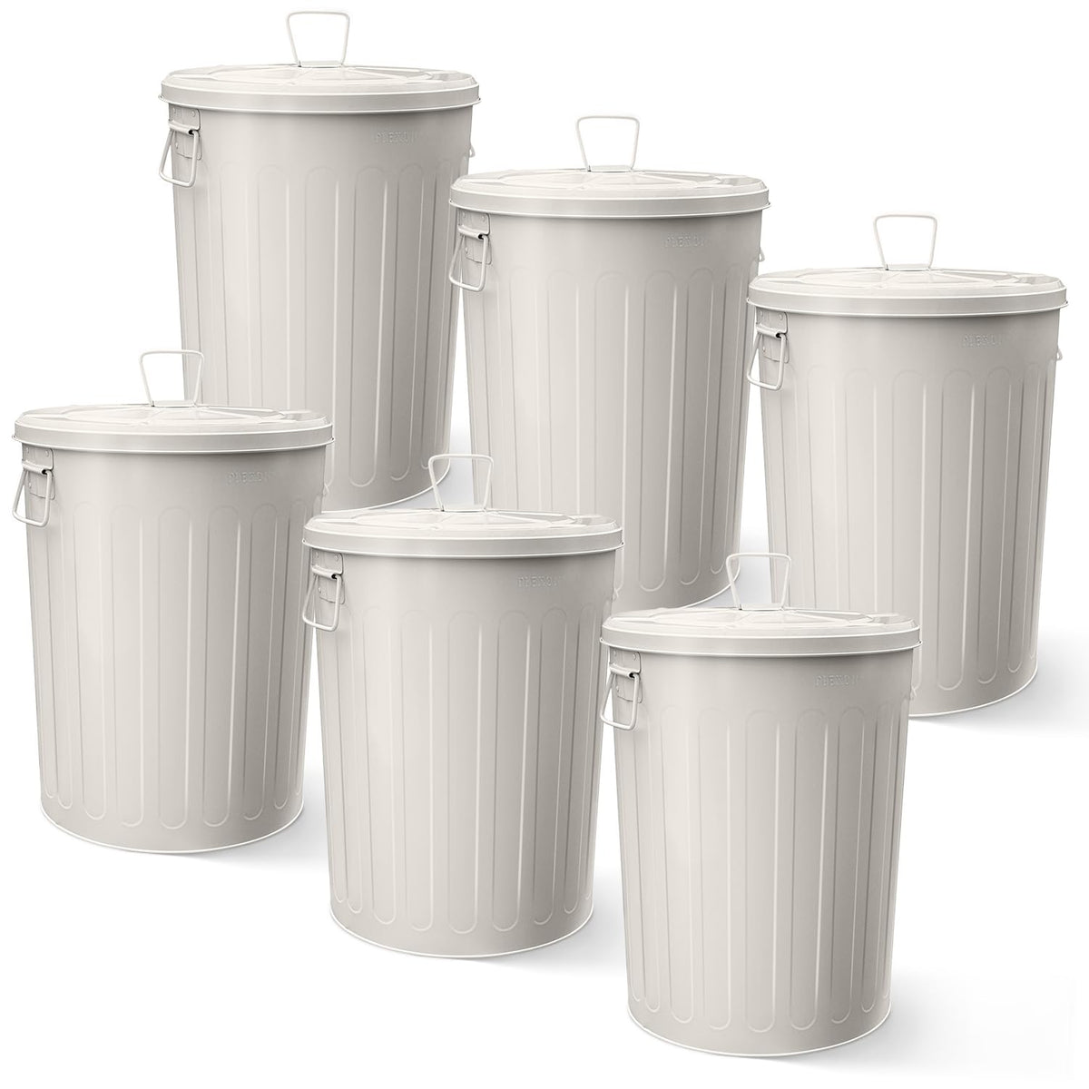 Plexon Large Metal Trash Can with Lid 20 Gallon, Decorative Outdoor Trash Can, Heavy Duty