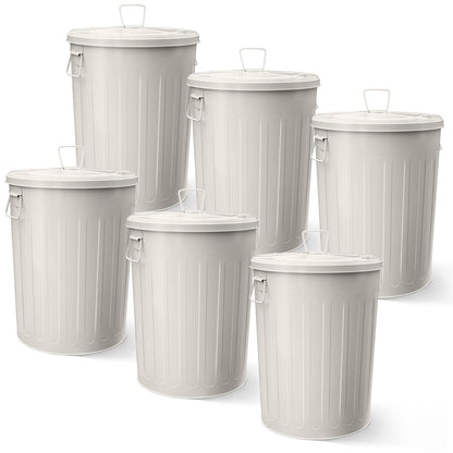 Plexon Large Metal Trash Can with Lid 20 Gallon, Decorative Outdoor Trash Can, Heavy Duty