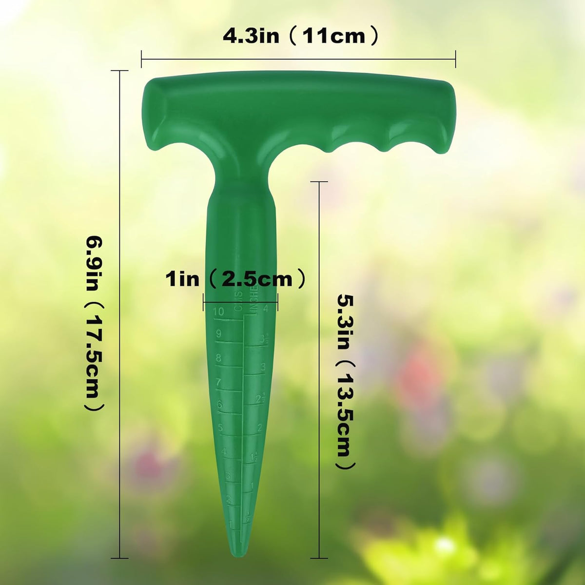Seed Planter Tool, 6.9" Dibber Garden Tool, Plastic Seed Dibbler for Planting, Bulb Digger Garden
