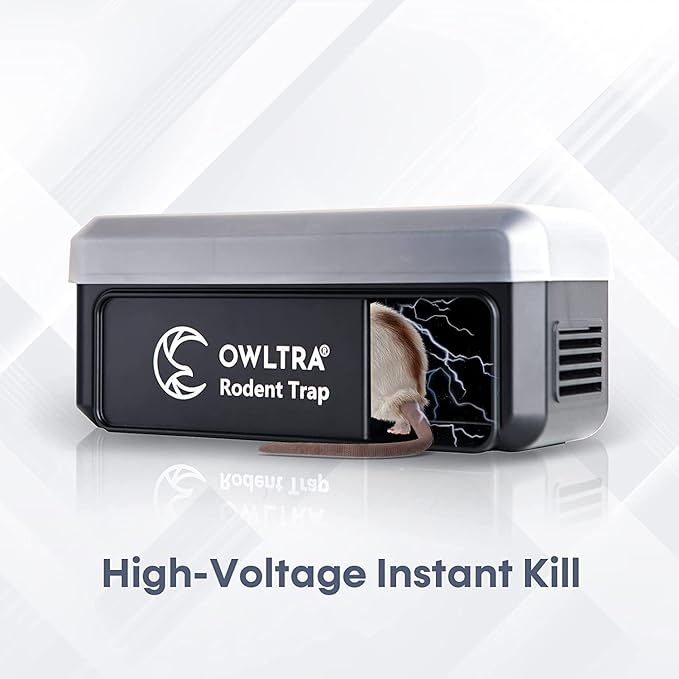 OWLTRA OW-7 in-/Outdoor Electric Rodent Trap, Instant Kill Mouse & Rat Zapper with Waterproof