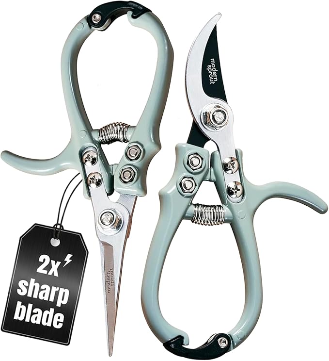 Modern Sprout Hand Pruners & Shears Set with Blister Pack - Lightweight Gardening Tools with Easy