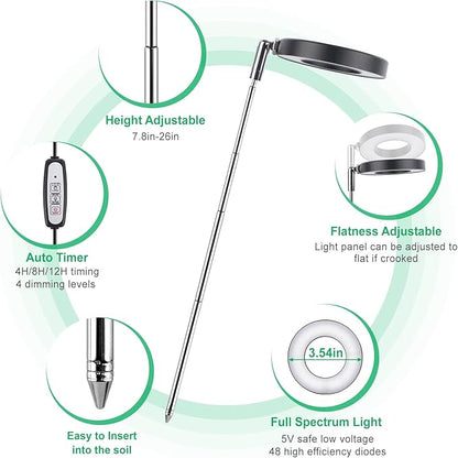 LORDEM Plant Grow Light, Full Spectrum LED Plant Light for Indoor Plants, Growing Lamp with Auto
