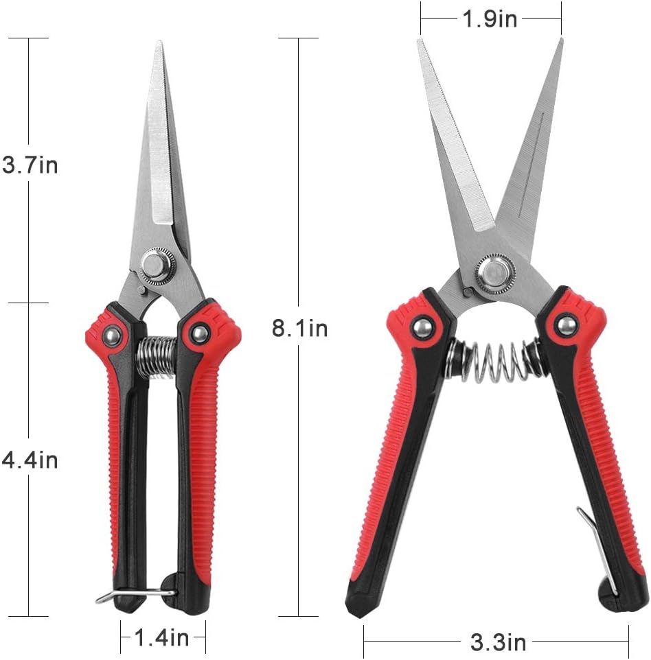 WYF Pruning Scissors, Professional Garden Shears - Straight Stainless Steel Blades - Sharp