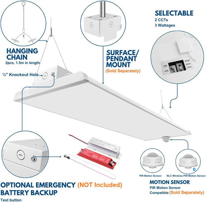 Konlite ALTA LED High Bay Light - 4FT - 300W/260W/230W - 47,500 Lumens - 5000K/4000K Selectable
