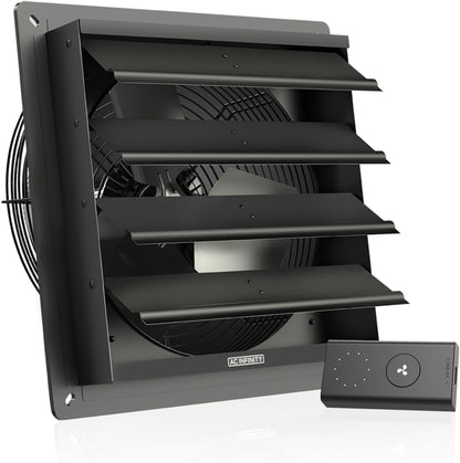 AC Infinity AIRLIFT S12, Shutter Exhaust Fan 12” with 10-Speed Controller, EC Motor - Wall Mount