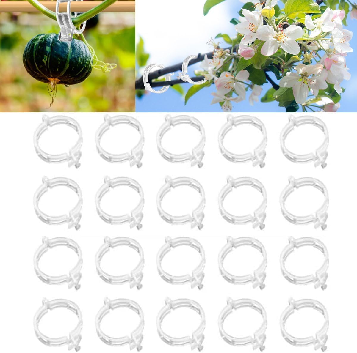 AIIONP 100 PCS Plant Support Clips Reusable Garden Clips, Secured Plastic Plant Clips, Tomato