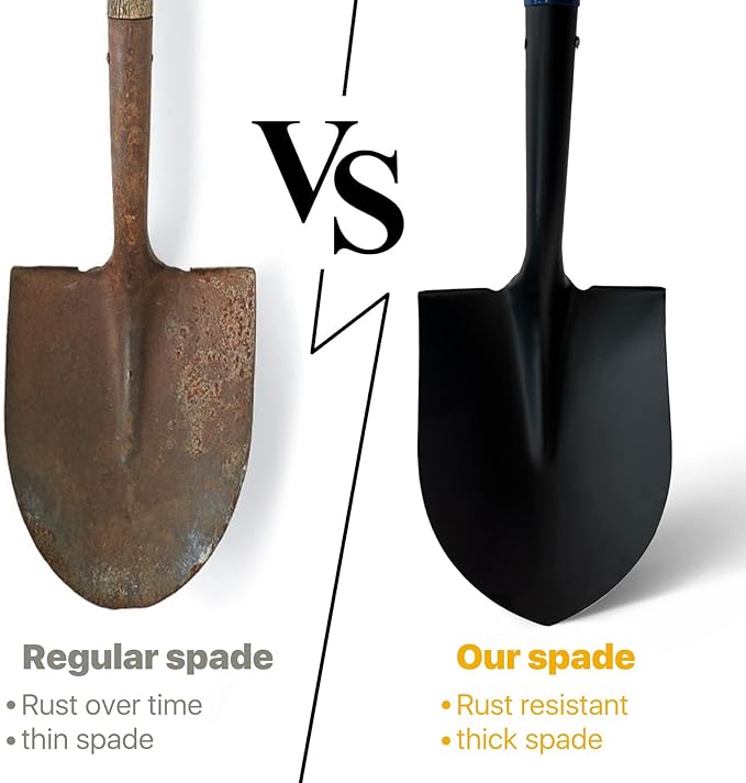 Shovel for Digging,Heavy Duty Garden Shovel with D-Handle,41 Inch Round Point Wooden Handle,Ideal