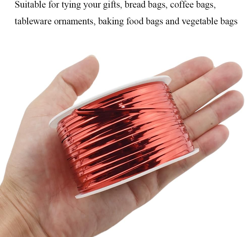 HAHIYO 100Yards/300Feet/91M Red Metal Twist Ties Bread Candy Coffee Bag Ties Plant Garden Twist