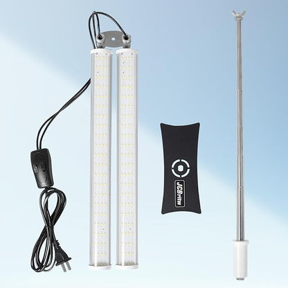 JCBritw Standing LED Grow Light，Adjustable Dual Head T12 Bar Plant Light, White 6500K Full Spectrum