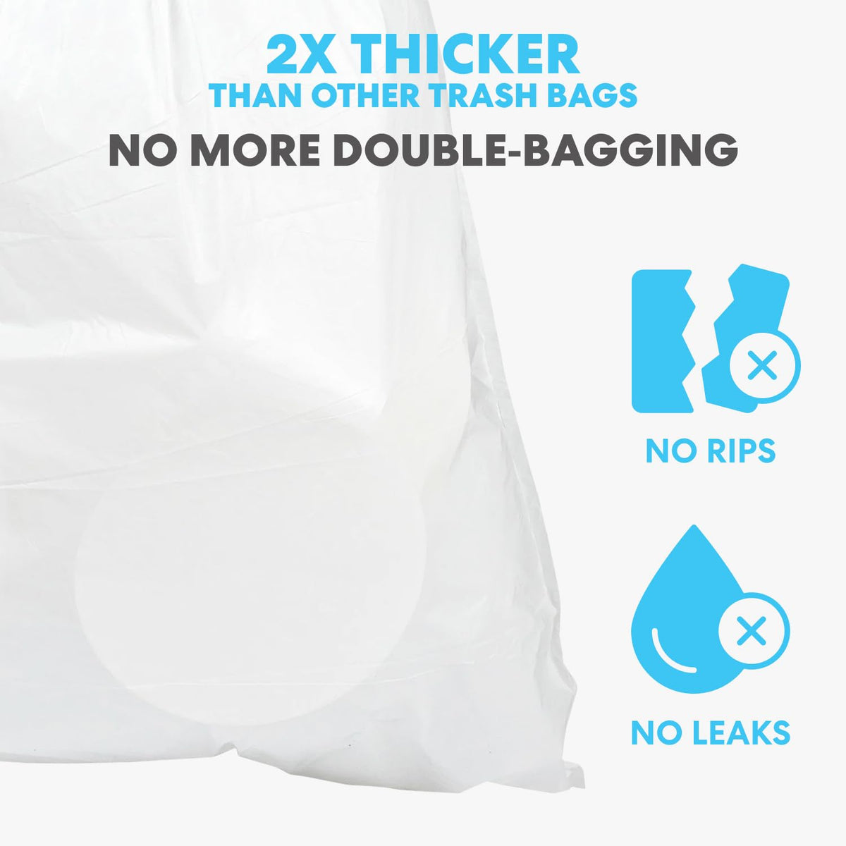 SIMPLI-MAGIC 13 Gallon Drawstring Trash Bags, 120 Pack – Tall Kitchen Garbage Bags, Custom Made