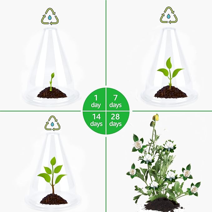 【24 Pieces】 Garden Cloches for Plants, Plant Cover Plant Protectors Transparent Bell Jar Cloches