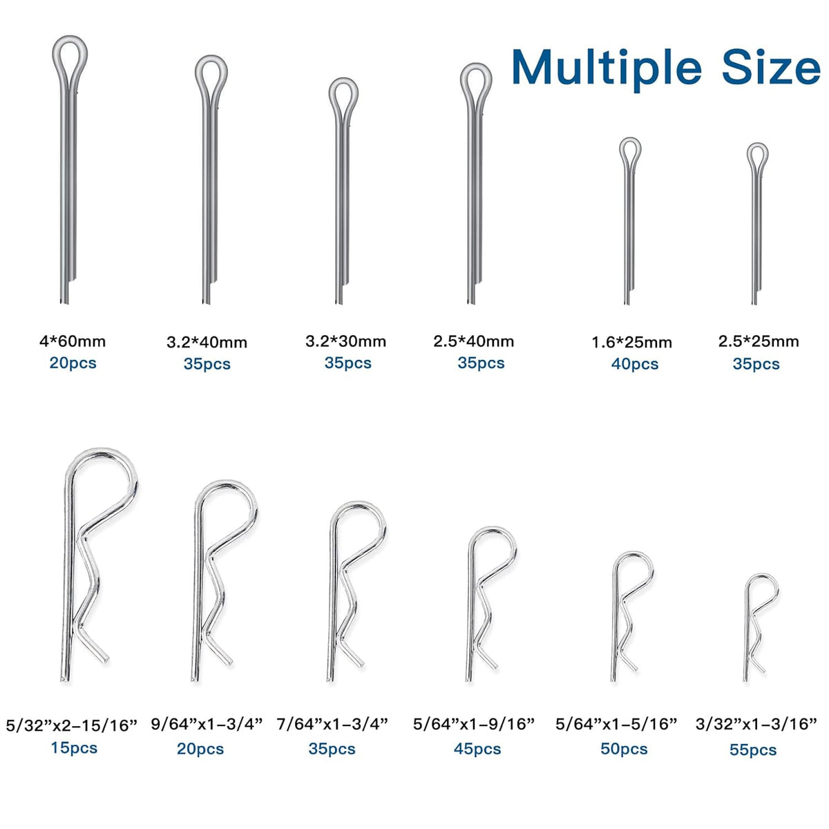 Boatsea 420Pcs Cotter Pin Assortment Kit R Clips Spring Retaining Hair Pins Assortment Kit