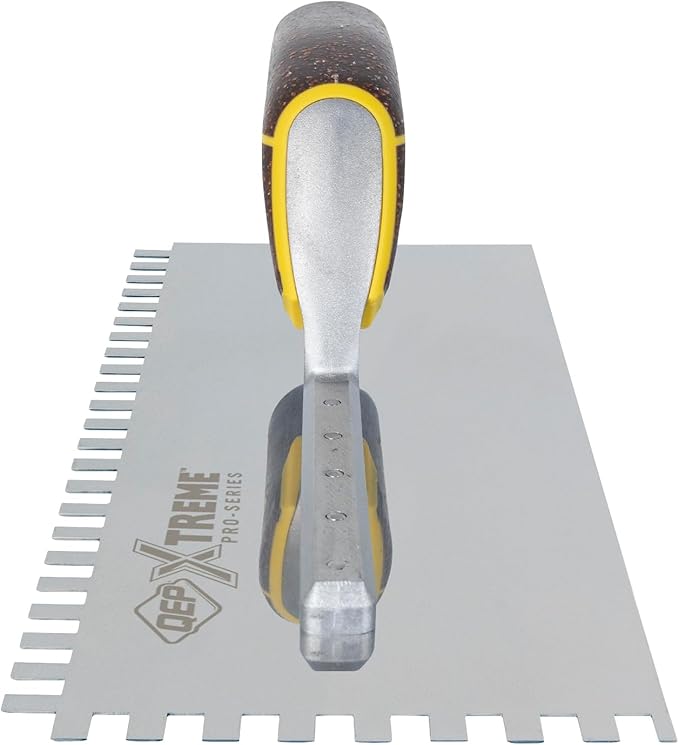 QEP Xtreme Cork Handle Stainless Steel Trowel Square Notch 1/4" x 3/8" x 1/4"