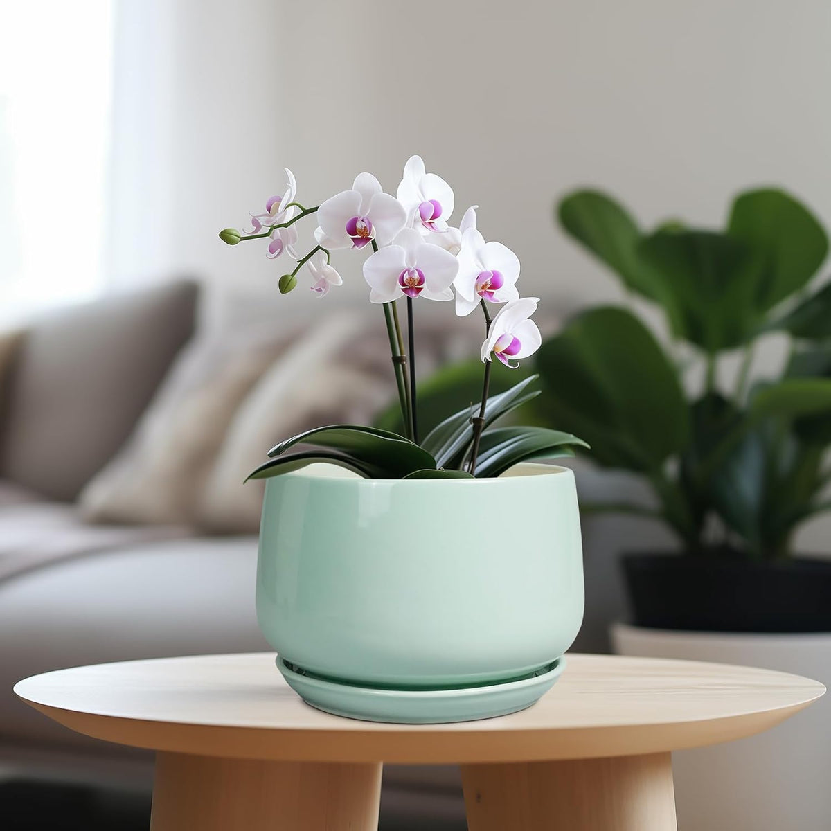 G EPGardening Ceramic Plant Pots - 7 Inch Planter for Indoor Outdoor Plants, Ceramic Planter with