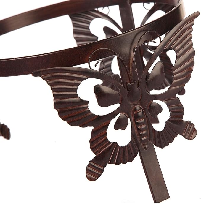 Topadorn Gazing Ball Stand Garden Hardware Metal Stand, Garden Pedestals with Butterfly for 10-Inch