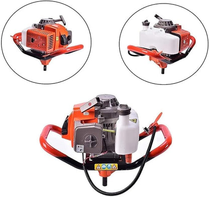 85cc Post Hole Digger 2-Stroke Petrol Gas Powered Earth Digger with 3 Auger Bits (4" 8" 12") + 2