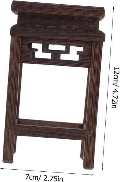 HOMSFOU Antique Chinese Decor Wood Flower Display Stand Vase Holder Decor Plant Pot Stand