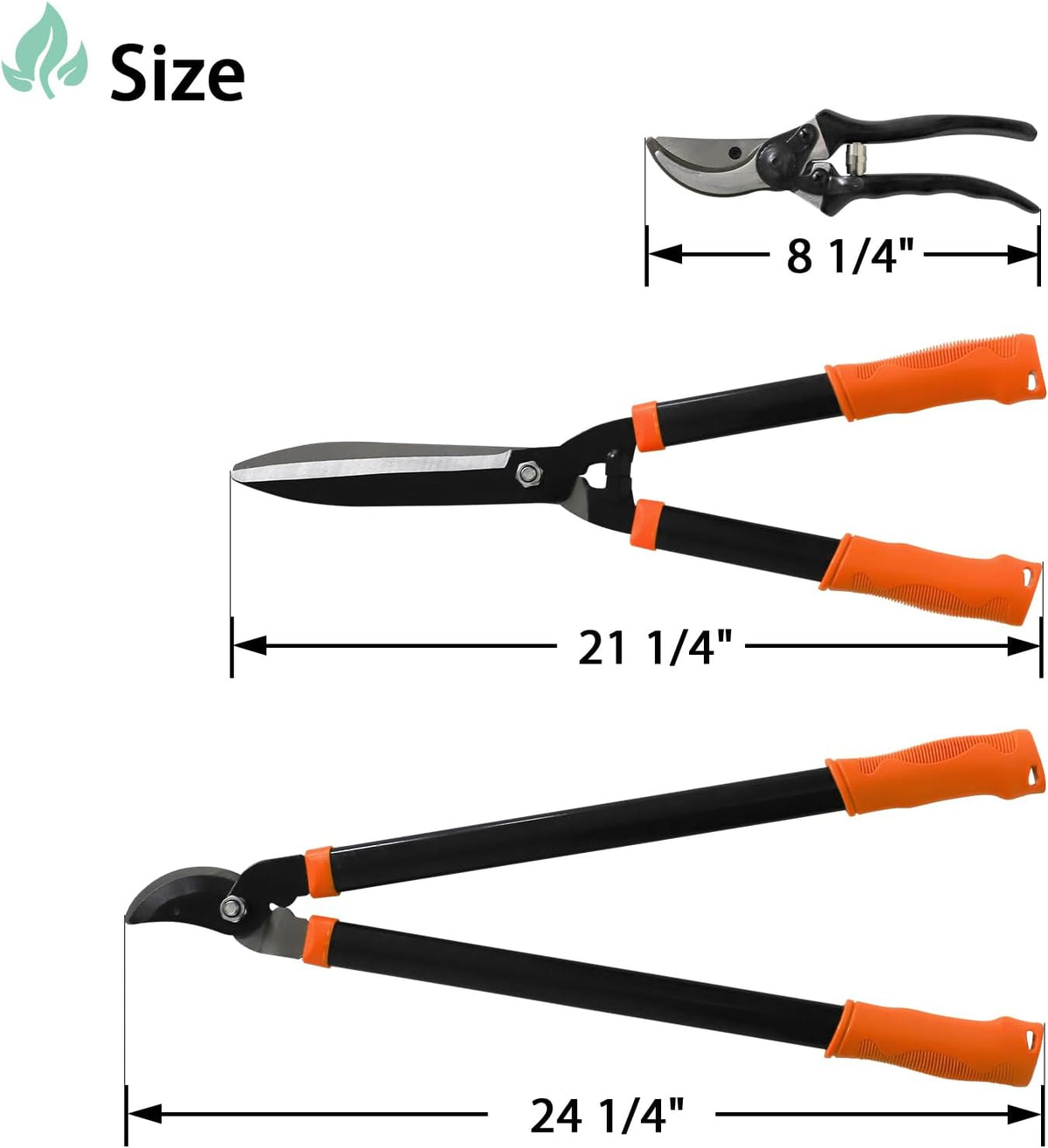 SunnyRoyal 3 pieces Garden Tools Set - Lopper & Pruning Shear & Tree Trimmer Pruner for Lawn Garden