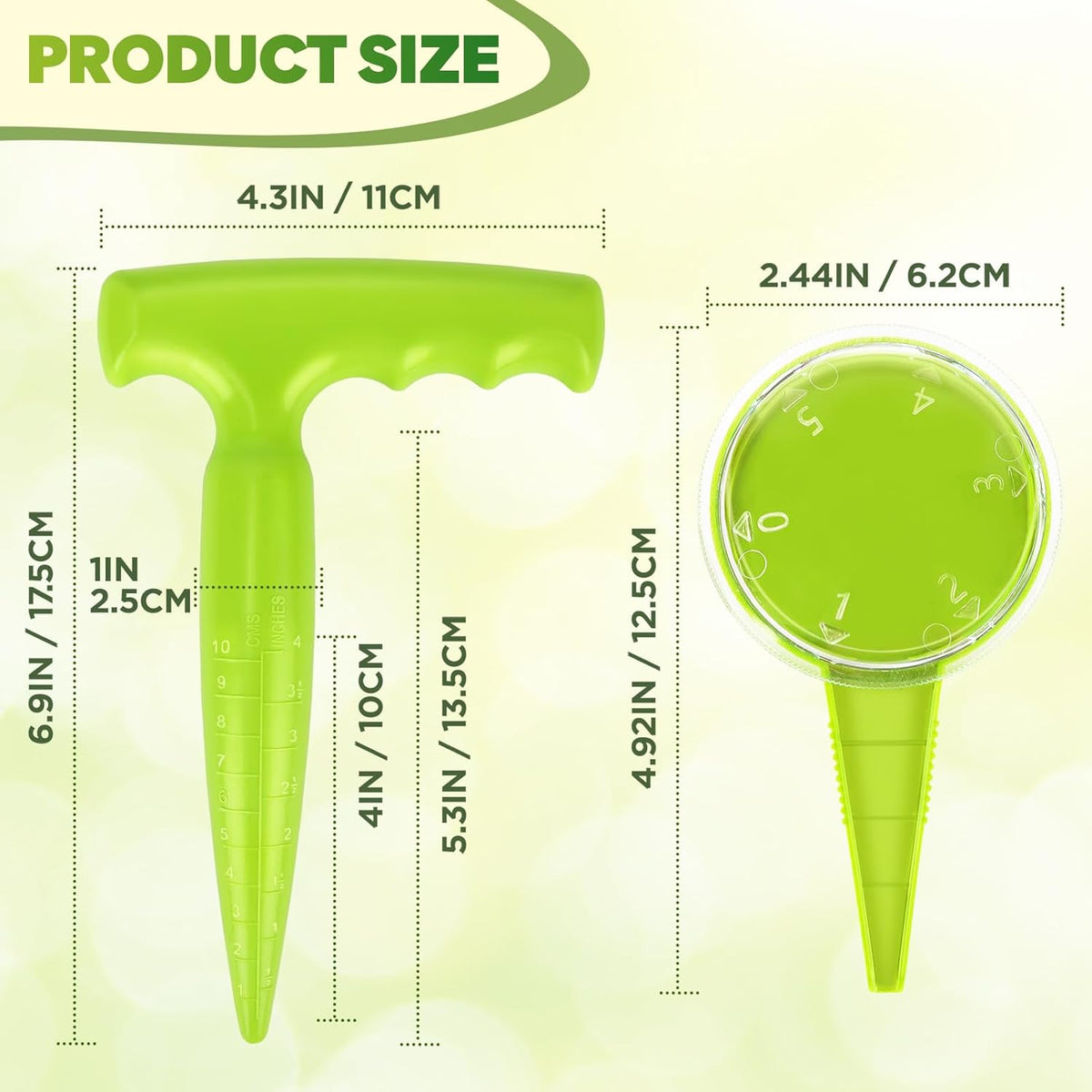 Seed Planter Tool, 6.9" Dibber Garden Tool, Plastic Dibbler Tools for Planting, Seed Dispenser