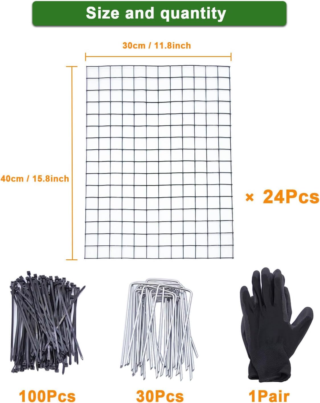 24Pcs Plant Protectors from Animals - Plant Cages for Outdoor Plants 11.8"x15.8" Metal Mesh Garden