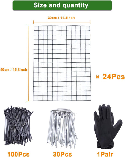 24Pcs Plant Protectors from Animals - Plant Cages for Outdoor Plants 11.8"x15.8" Metal Mesh Garden