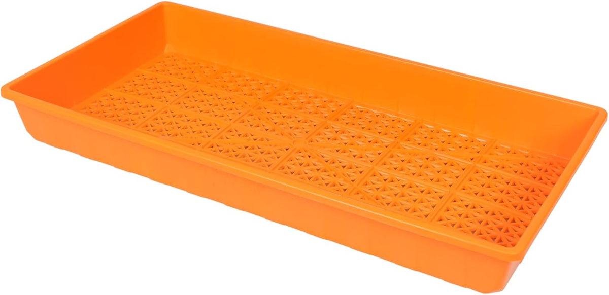 SUNPACK 10" x 20" Heavy Duty Mesh Plastic Seed Starting Tray, Orange, 2.3" (Pack of 10) - Ensures