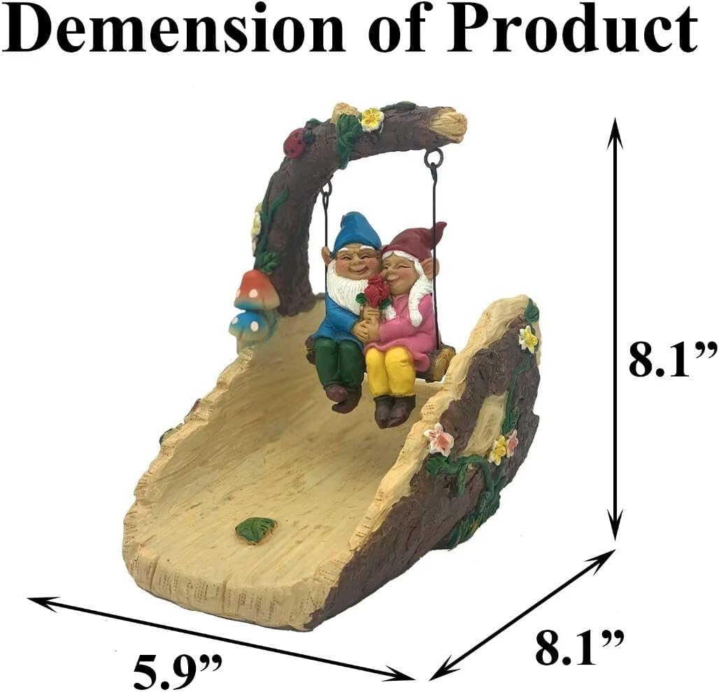 Gnome On The Swing Gutter Downspout Extension Decoration,Rain Downspout Diverter Garden