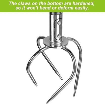 Dolibest Manual Twist Tiller, All-Steel Garden Claw Cultivator with 4 Curved Claws and Soft Rubber