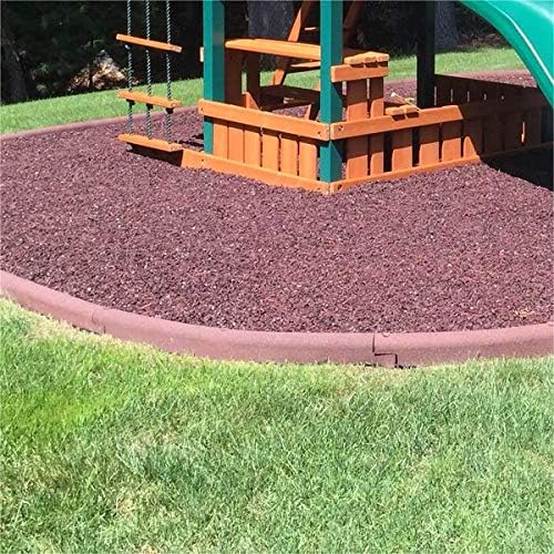 Playsafer 4' Flexible Interlocking Rubber Edging for Playgrounds (15 Pack, Terra Cotta)