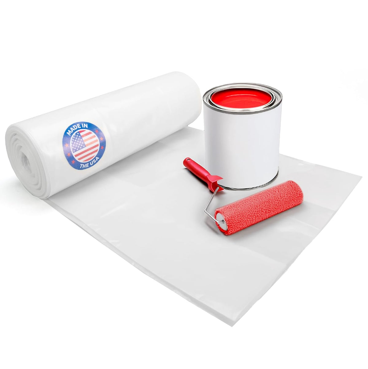 Plastic Sheeting 4 mil, 3' x 50' (150 sq. ft.) - Thick Semi-Clear Plastic Sheeting for Painting &